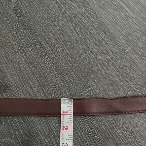 Vintage Dooney & Bourke Brown Leather Belt Solid Brass Buckle Made in USA 34 - Picture 7 of 7
